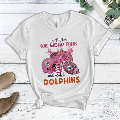 In October We Wear Pink And Watch MIA NFL Pajamas Set DatND DVT