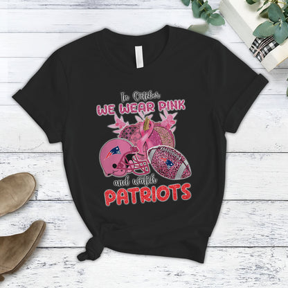 In October We Wear Pink And Watch NE NFL Pajamas Set DatND DVT