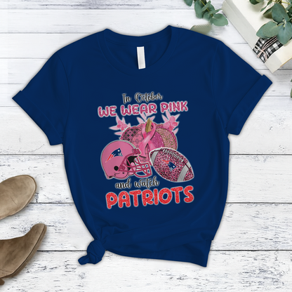 In October We Wear Pink And Watch NE NFL Pajamas Set DatND DVT