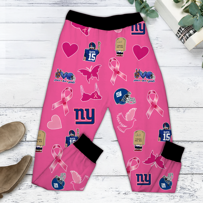 In October We Wear Pink And Watch NYG NFL Pajamas Set DatND DVT