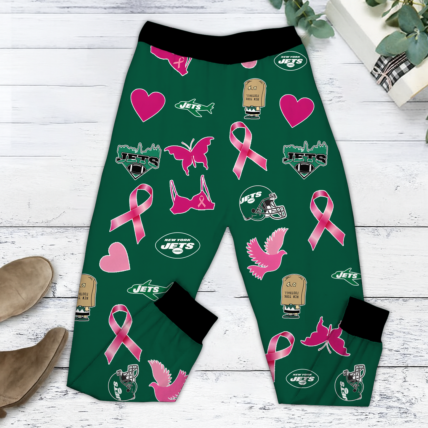 In October We Wear Pink And Watch NYJ NFL Pajamas Set DatND DVT