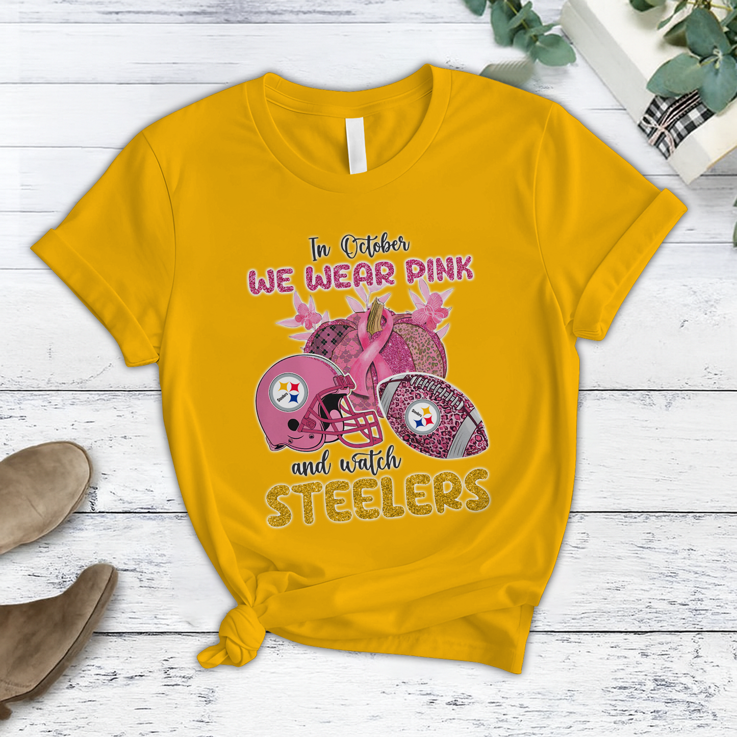 In October We Wear Pink And Watch PIT NFL Pajamas Set DatND DVT