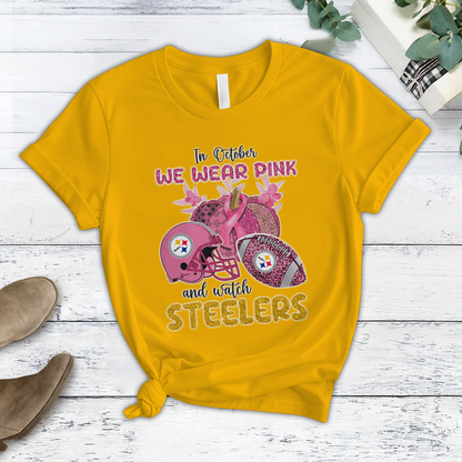 In October We Wear Pink And Watch PIT NFL Pajamas Set DatND DVT