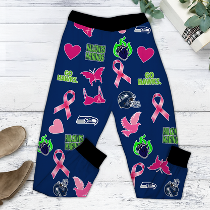 In October We Wear Pink And Watch SEA NFL Pajamas Set DatND DVT