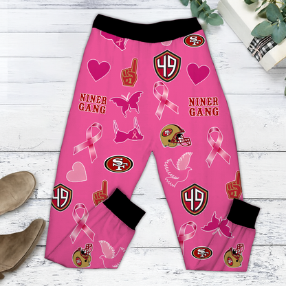 In October We Wear Pink And Watch SF NFL Pajamas Set DatND DVT