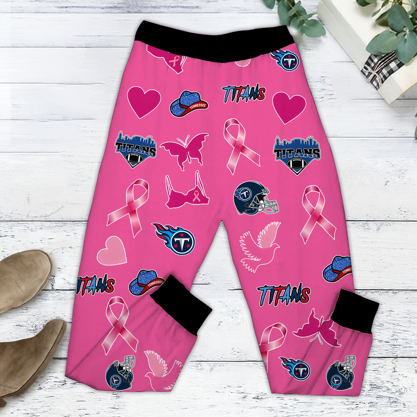 In October We Wear Pink And Watch TEN NFL Pajamas Set DatND DVT