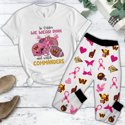 In October We Wear Pink And Watch WAS NFL Pajamas Set DatND DVT