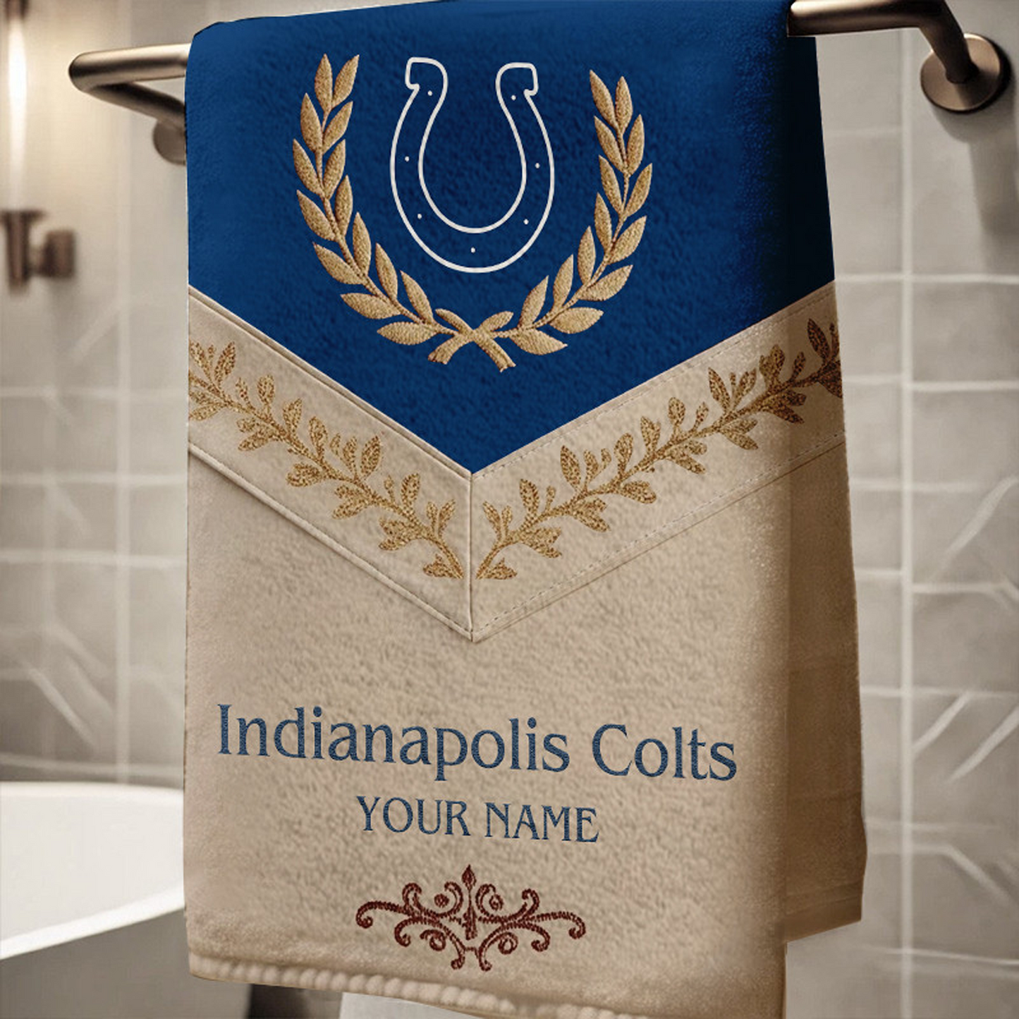 IND Football New Bath Towel Custom Name DATND TANTD