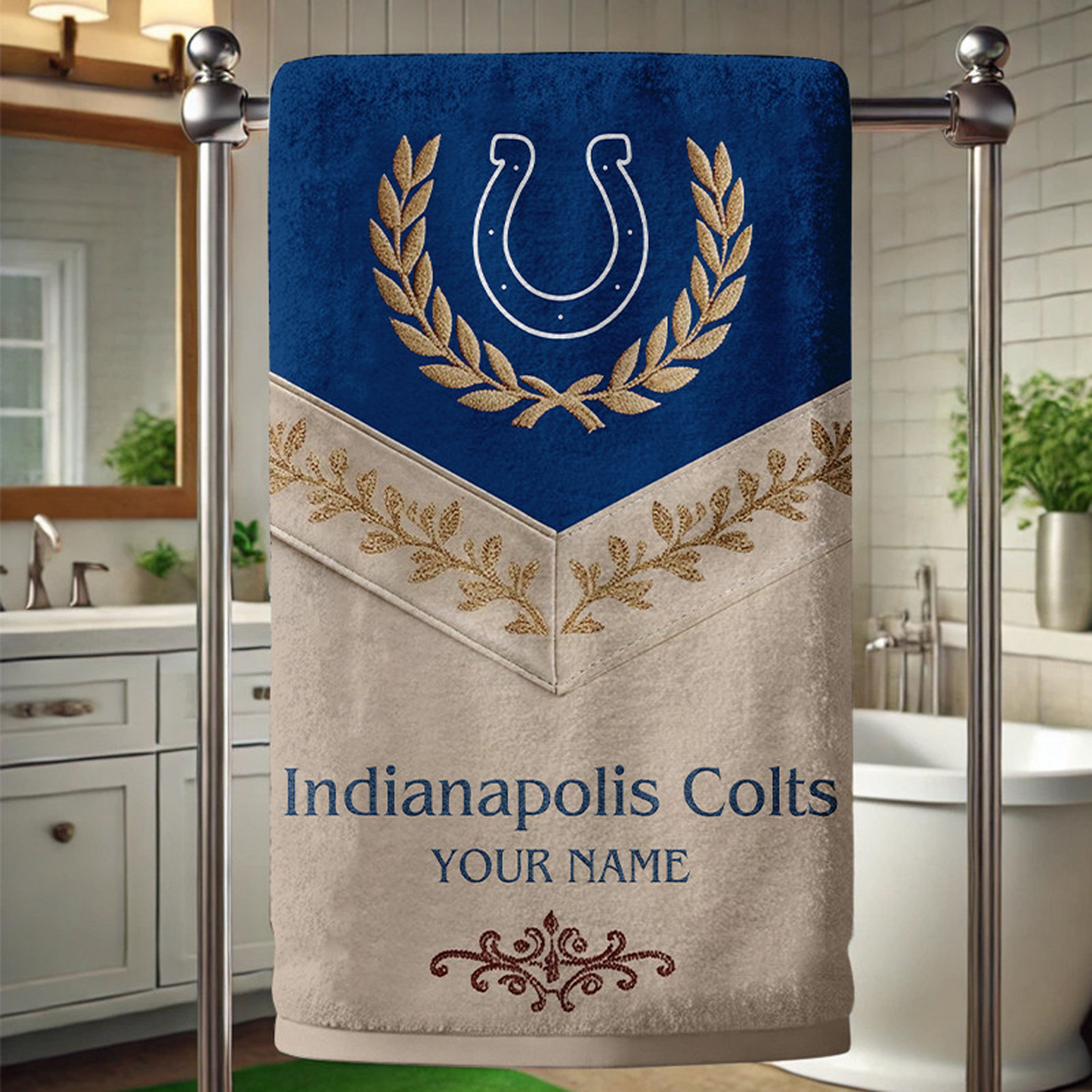 IND Football New Bath Towel Custom Name DATND TANTD