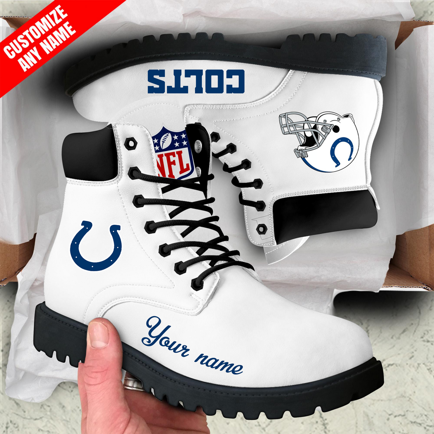 IND x NFL Custom Leather Boots DATND TANTD