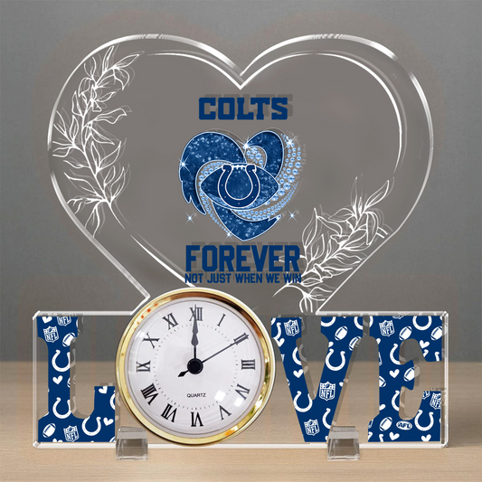 IND x NFL Forever Not Just When We Win Acrylic Clock DATND TANTD