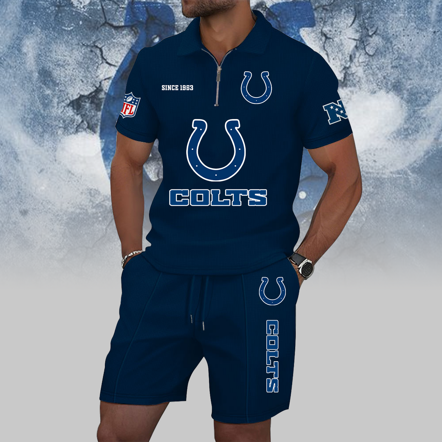 IND x NFL Zip Polo Set DATND TANTD