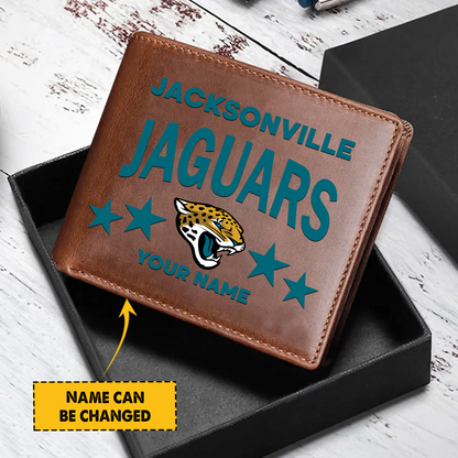 JAC Football Leather Man Black Brown Wallet Personalized Any Name DATND TANTD