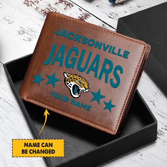 JAC Football Leather Man Black Brown Wallet Personalized Any Name DATND TANTD