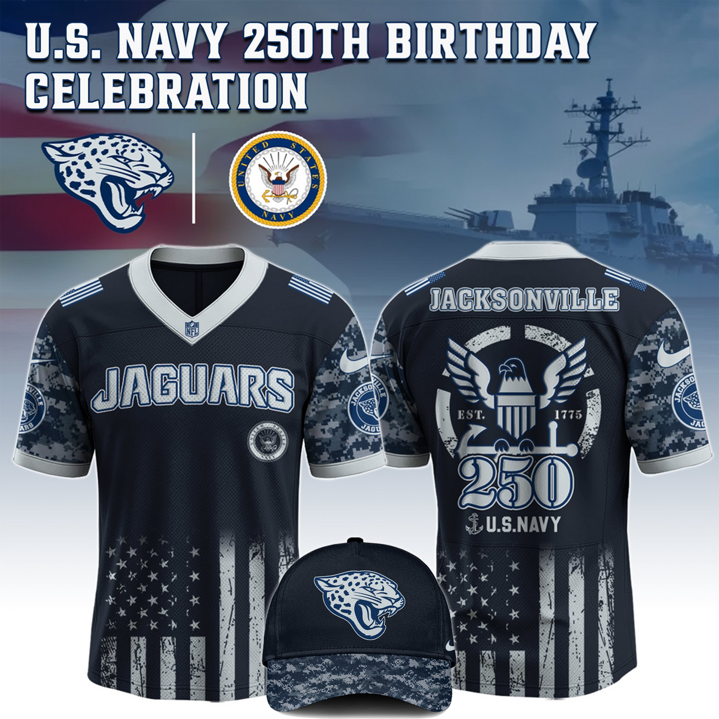 JAC x 250 U.S. Navy 250th Birthday Celebration Jersey DatND DVT