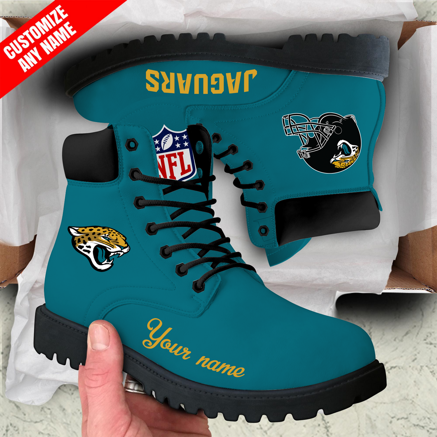 JAC x NFL Custom Leather Boots DATND TANTD