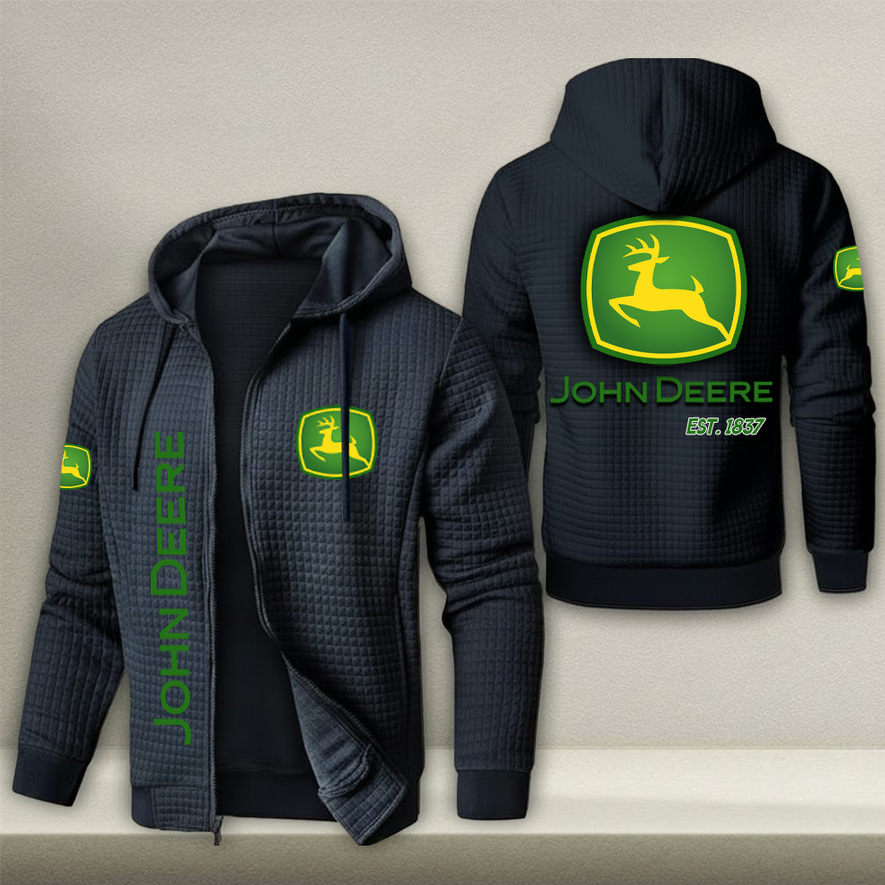 JD Tractor Waffle Zip Hoodie HLP 211125 HLPHUONG
