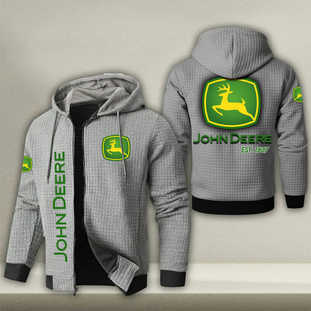 JD Tractor Waffle Zip Hoodie HLP 211125 HLPHUONG