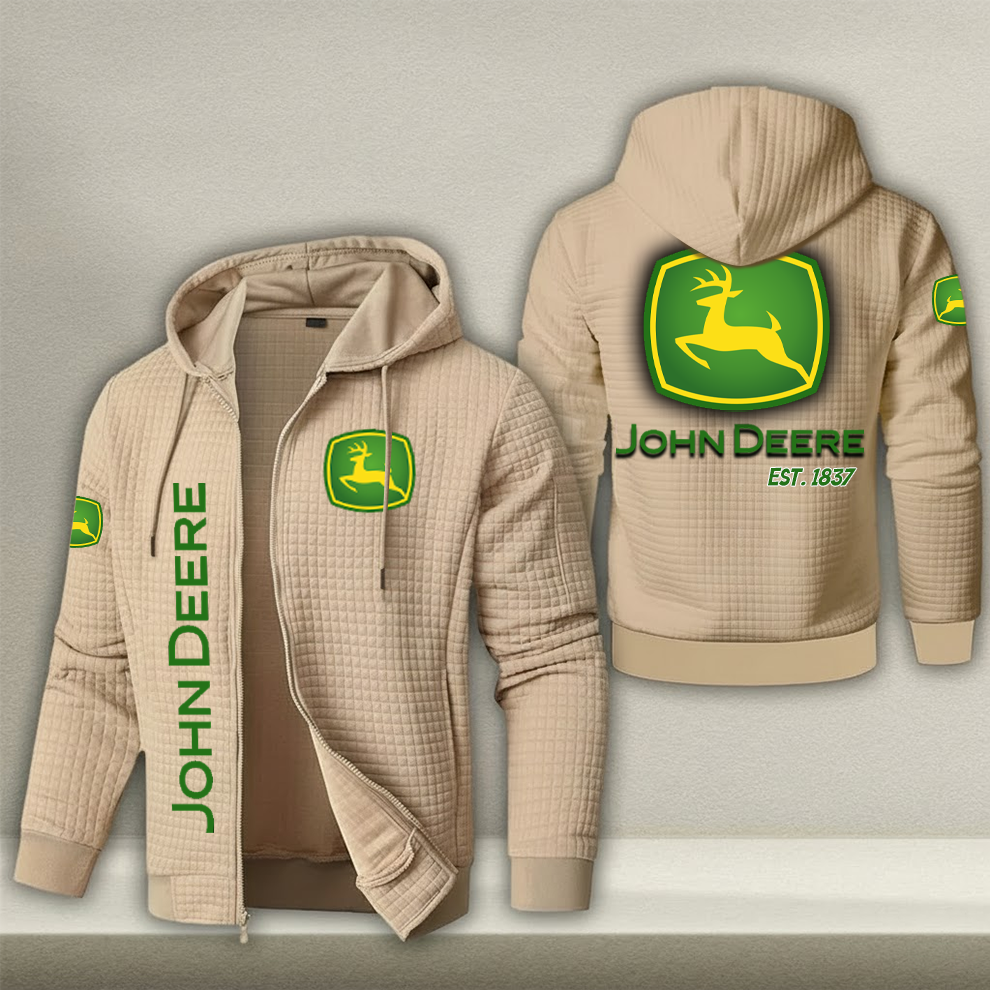 JD Tractor Waffle Zip Hoodie HLP 211125 HLPHUONG