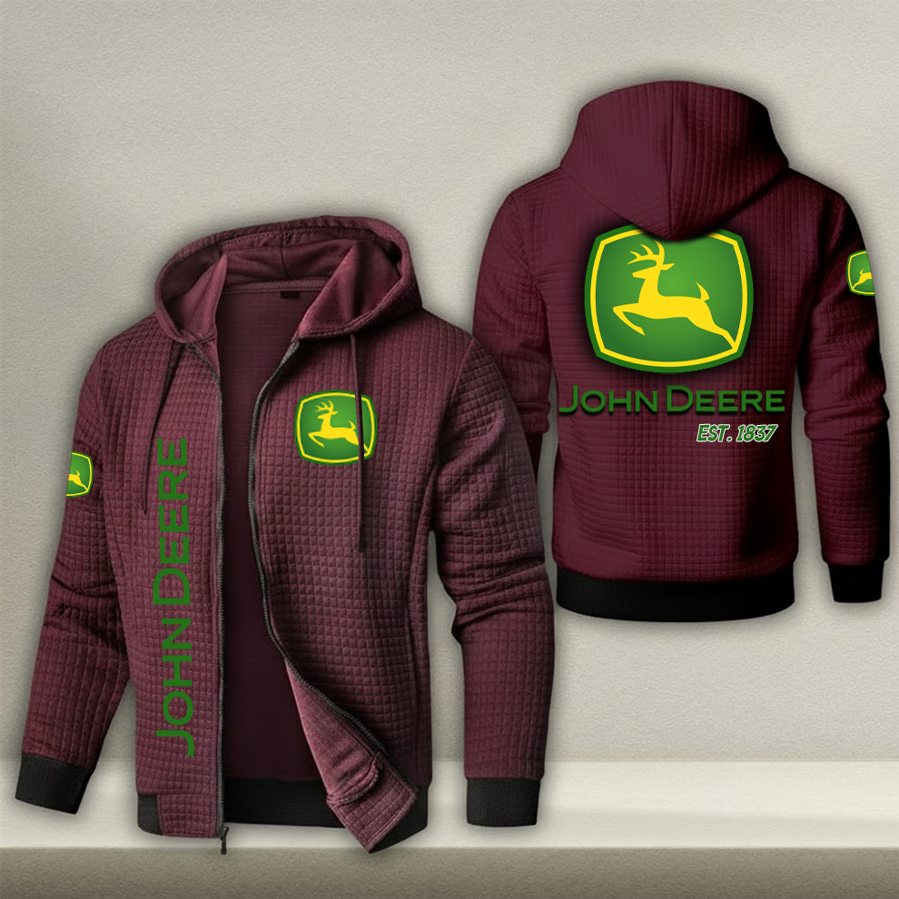 JD Tractor Waffle Zip Hoodie HLP 211125 HLPHUONG