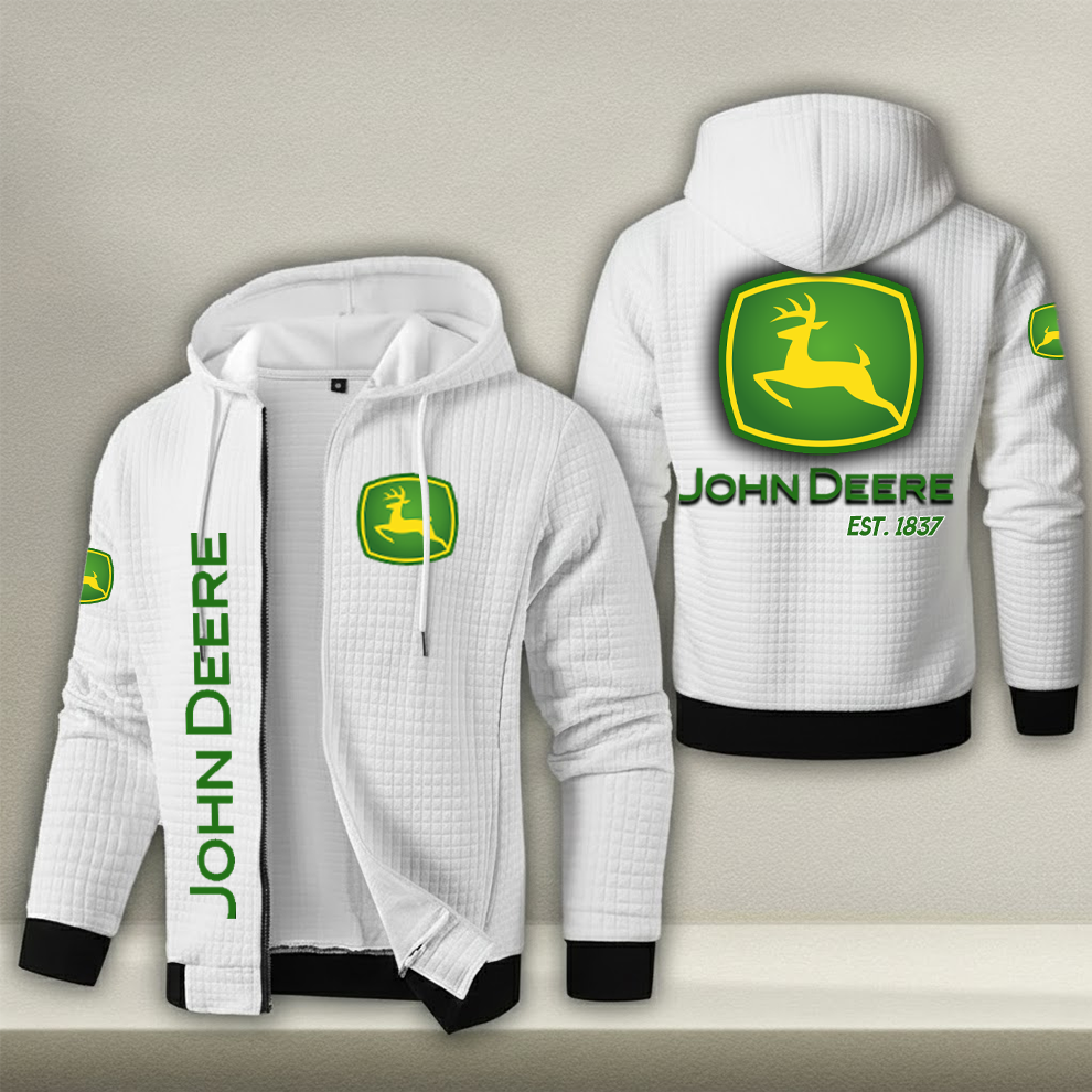 JD Tractor Waffle Zip Hoodie HLP 211125 HLPHUONG