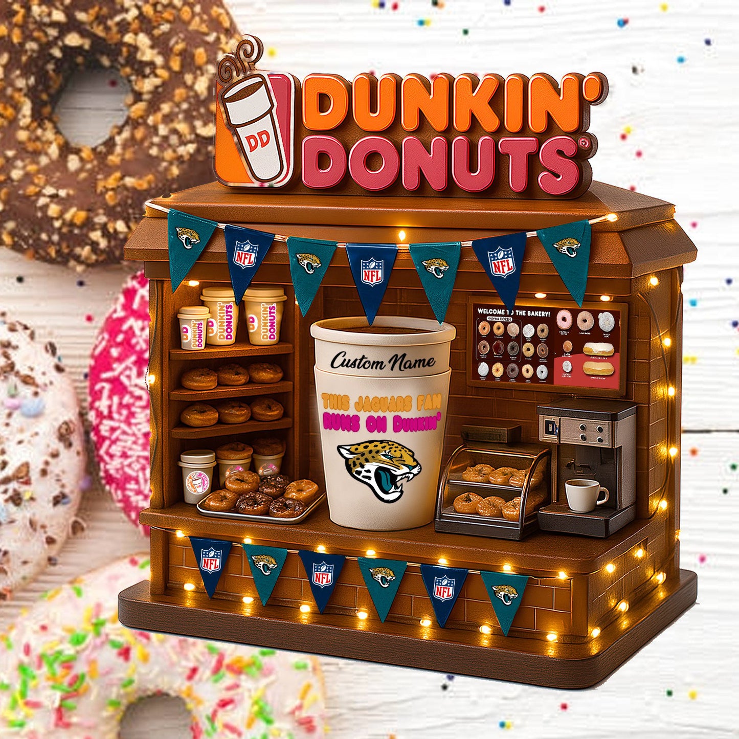 JJ Acrylic Block - NFL x Dunkin Donuts Gift For Fans DDT CTND