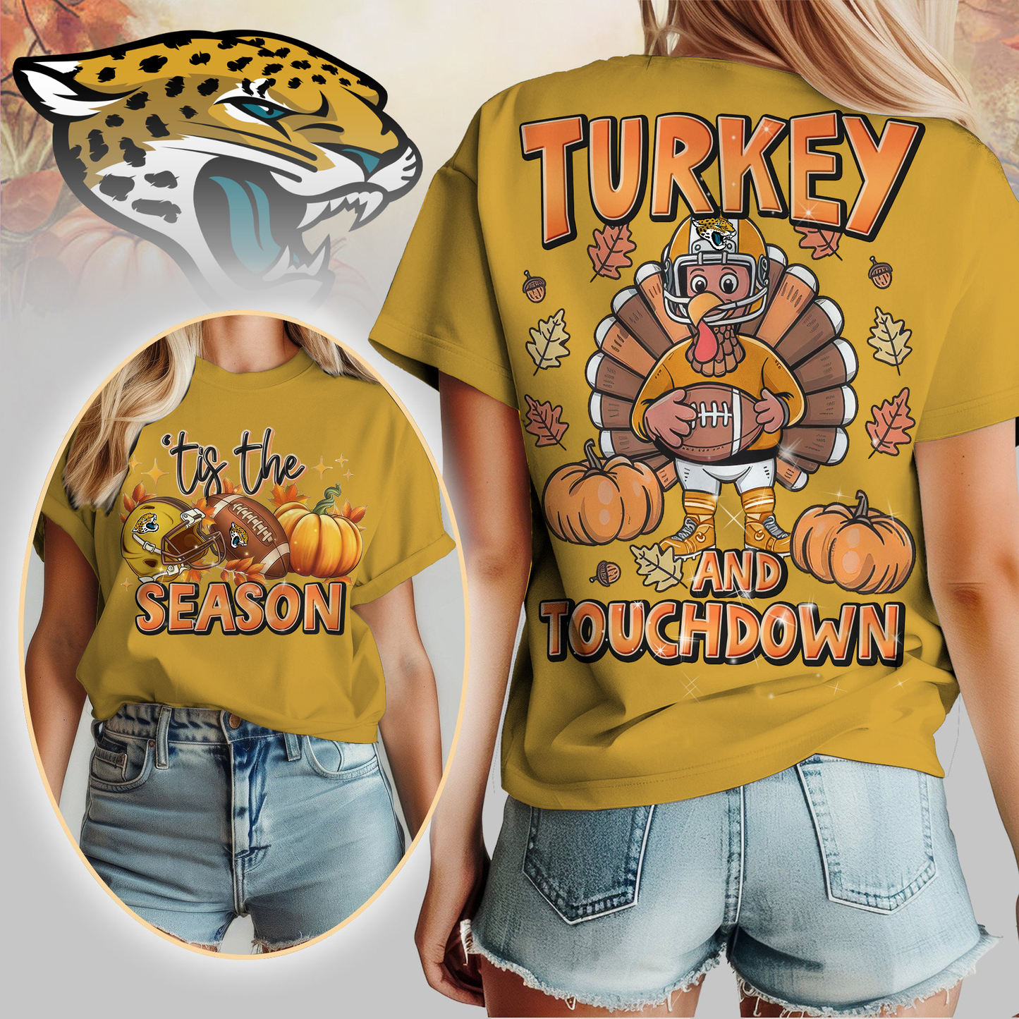 JJ Premium NFL Turkey and Touchdown Women's Shirt DDT NTL