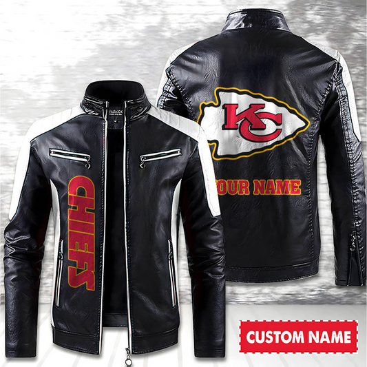 KC American Football Men Leather Jacket Custom Any Name Gifts DatND DVT