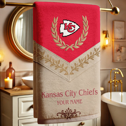 KC Football New Bath Towel Custom Name DATND TANTD