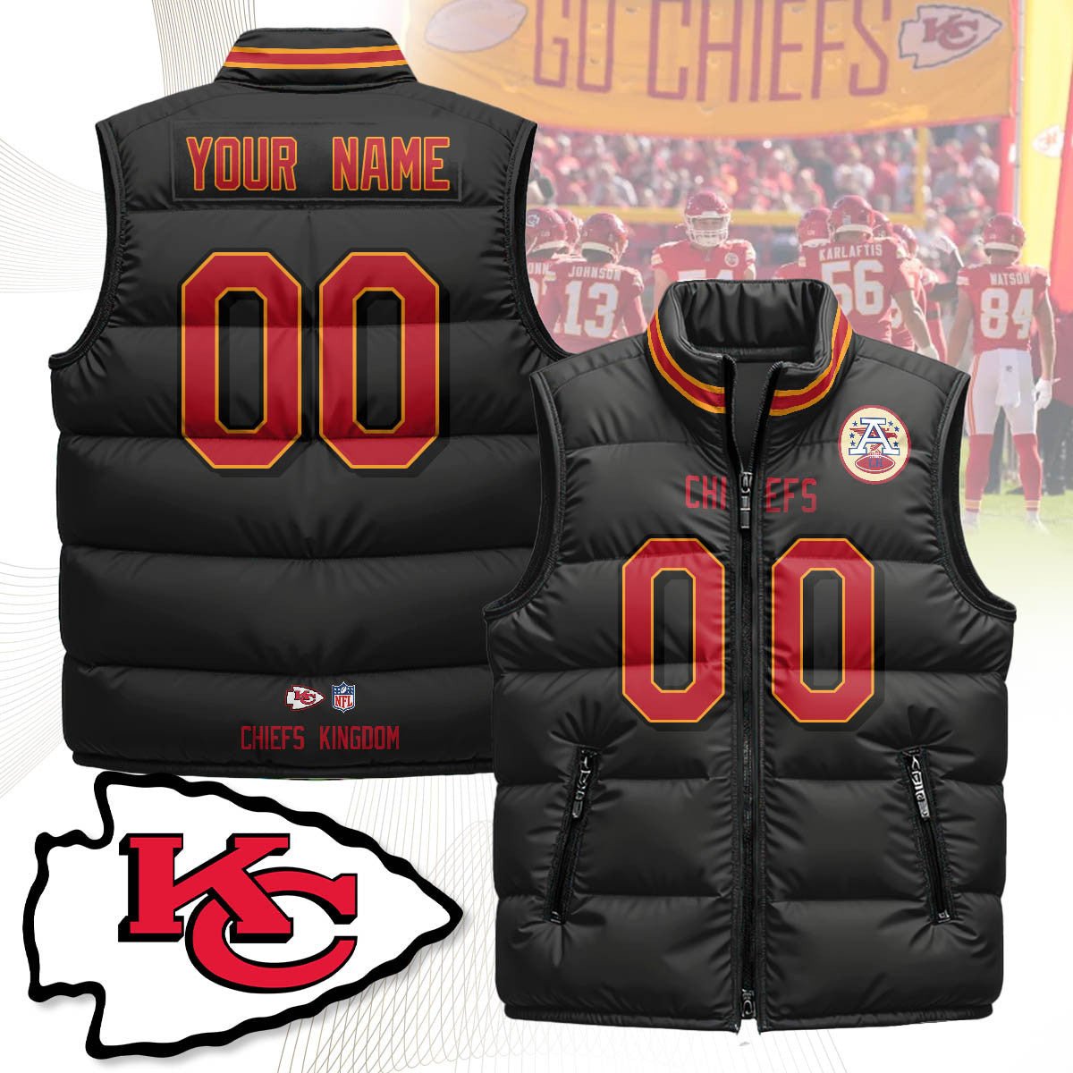 KC x NFL Unisex Puffer Vest DatND ThuongNH