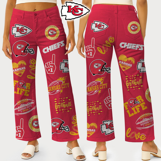 KCC Premium NFL High Waisted Casual Wide Leg Pants DDT NTL