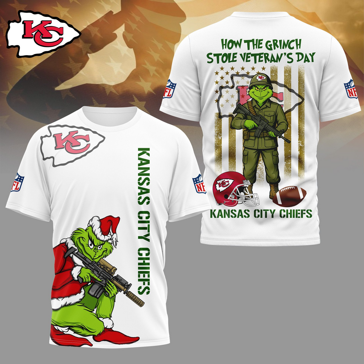 KCC Premium NFL The Grinch Salute Veterans DDT CTND
