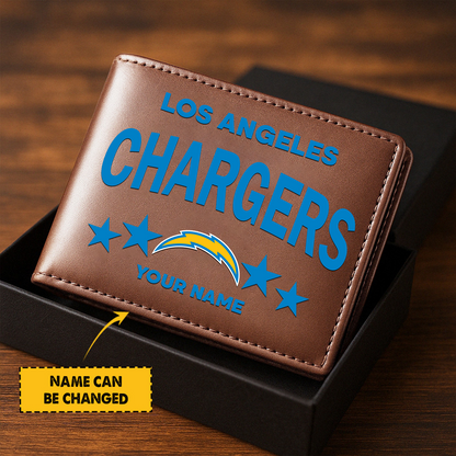 LAC Football Leather Man Black Brown Wallet Personalized Any Name DATND TANTD