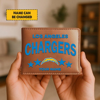LAC Football Leather Man Black Brown Wallet Personalized Any Name DATND TANTD