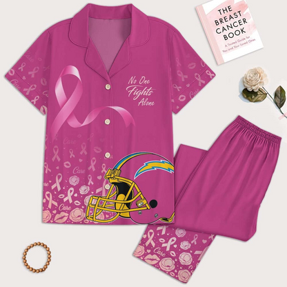 LAC Premium NFL Breast Cancer October Button Pajamas Set DDT NTL