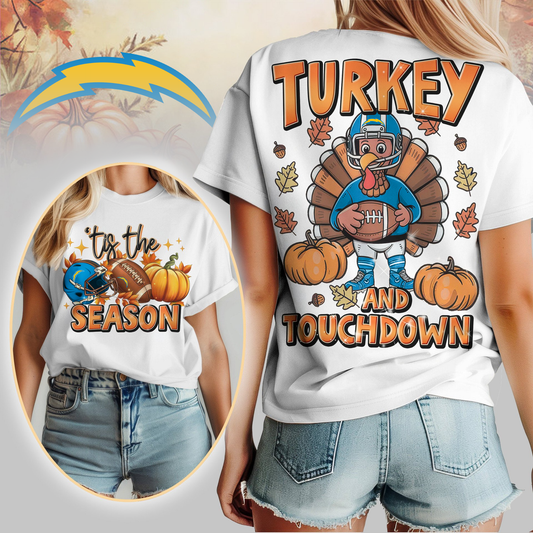 LAC Premium NFL Turkey and Touchdown Women's Shirt DDT NTL