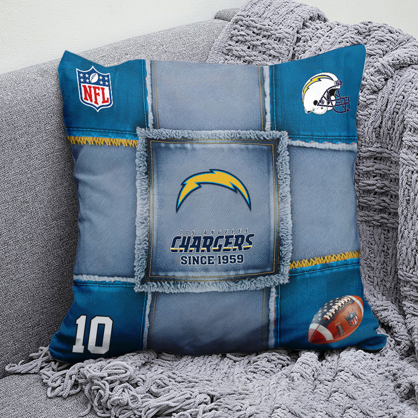 LAC x NFL  Football Pillow Special Style DATND TANTD