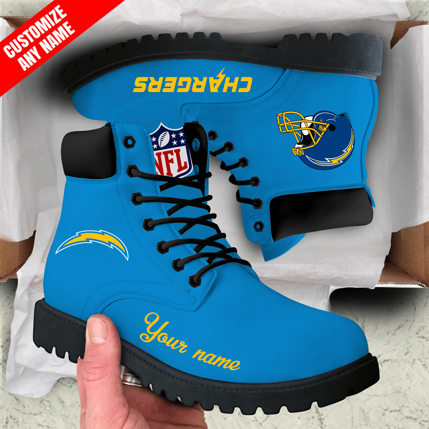 LAC x NFL Custom Leather Boots DATND TANTD
