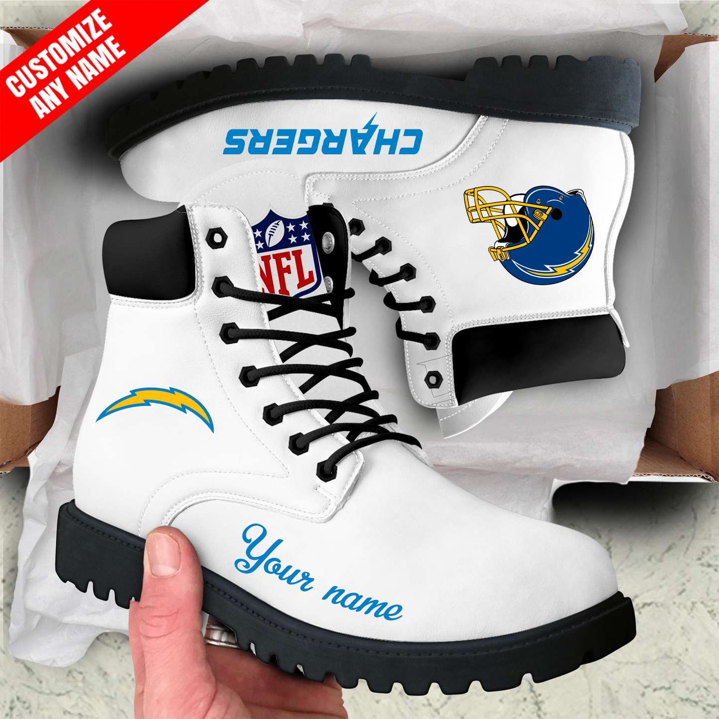 LAC x NFL Custom Leather Boots DATND TANTD