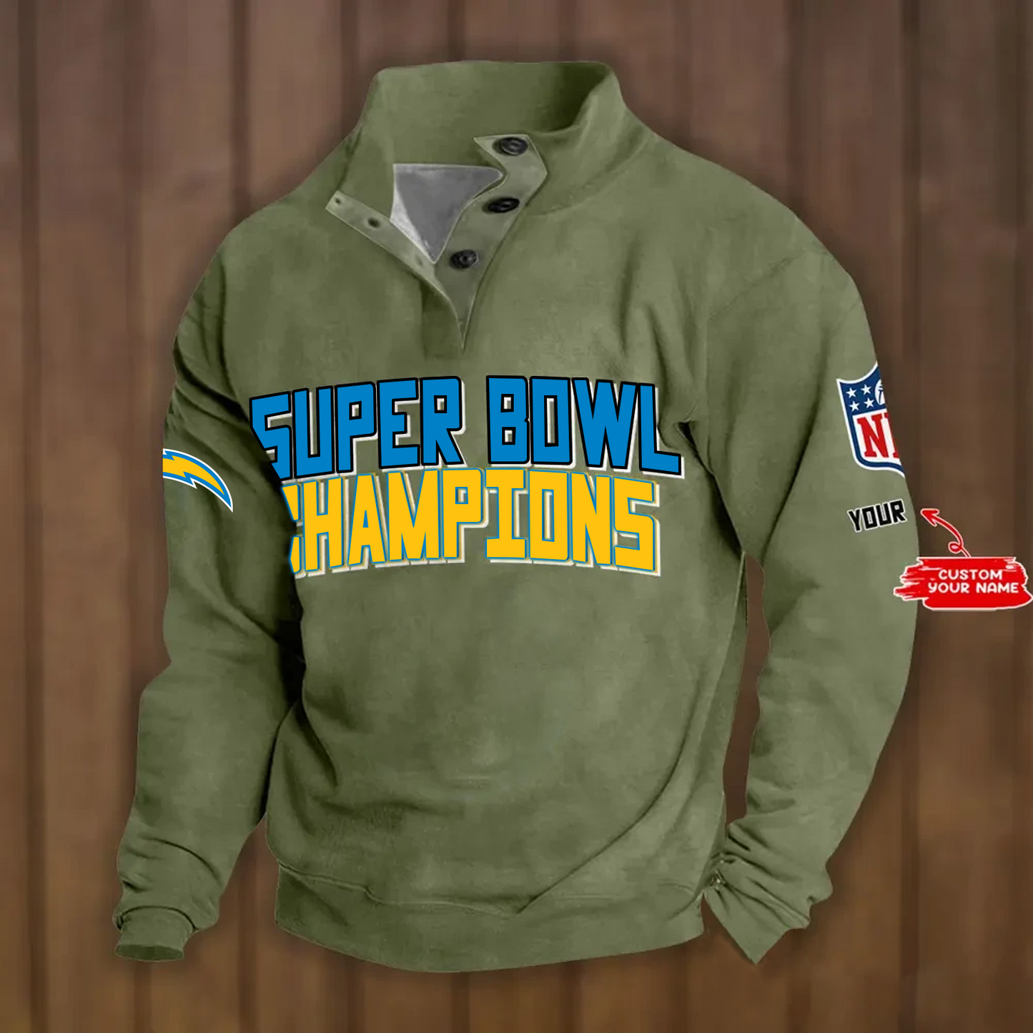LAC x NFL Double Breasted Stand Collar Hoodies DATND TANTD