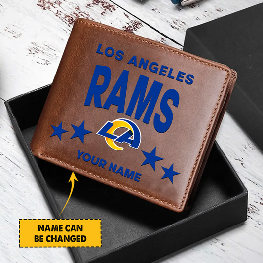 LAR Football Leather Man Black Brown Wallet Personalized Any Name DATND TANTD
