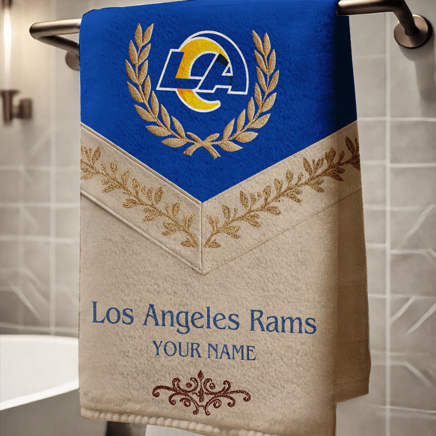 LAR Football New Bath Towel Custom Name DATND TANTD
