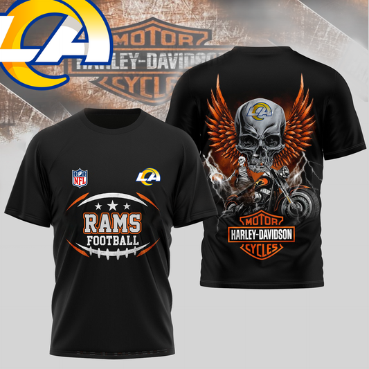 LAR Premium NFL Motorcycle 3D Shirt DDT CTND