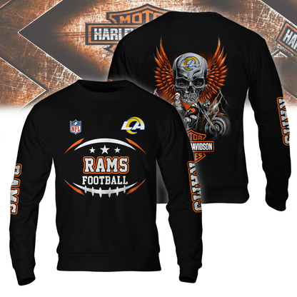 LAR Premium NFL Motorcycle 3D Shirt DDT CTND