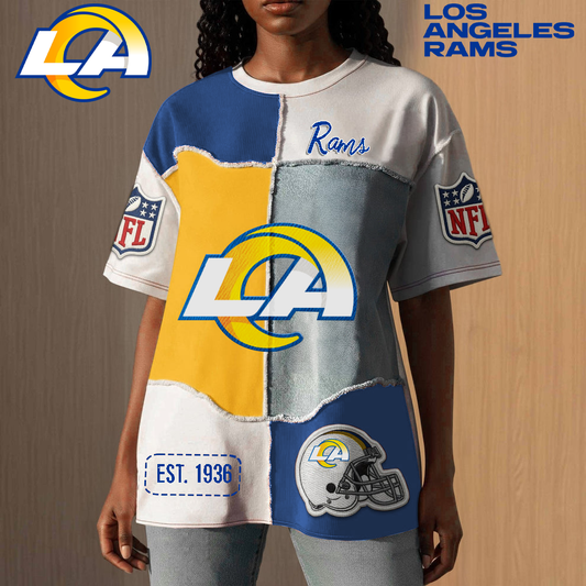 LAR Premium NFL Patchwork Vintage T-Shirt DDT CTND