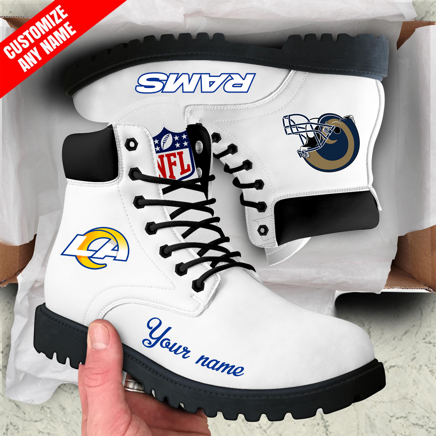LAR x NFL Custom Leather Boots DATND TANTD