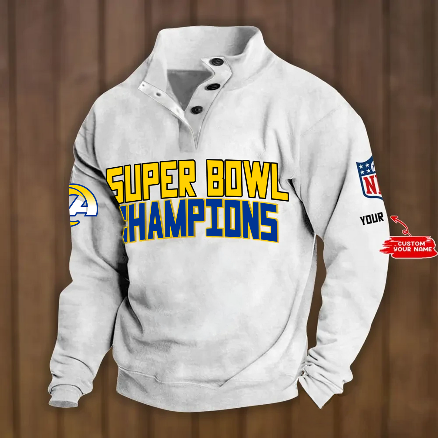 LAR x NFL Double Breasted Stand Collar Hoodies DATND TANTD