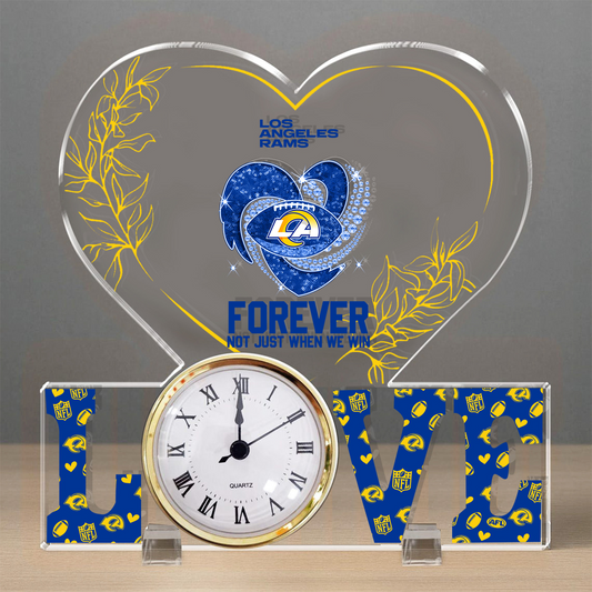 LAR x NFL Forever Not Just When We Win Acrylic Clock DATND TANTD