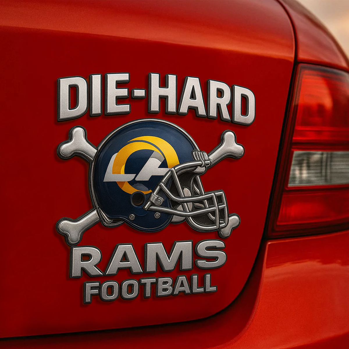 LAR x NFL Premium 3D Car Name Badge DATND DVT