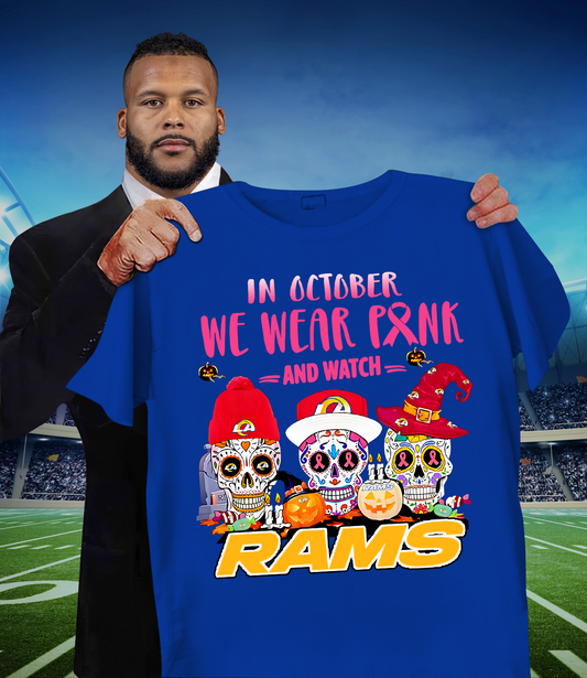 LAR x NFL Sugar skull in October we wear pink and watch DATND TANTD